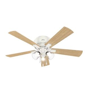 Hunter Crestfield Indoor Ceiling Fan with Light 52 Inch White / Wood